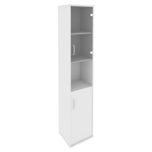 Дверь Шкаф RIVA высокий узкий правый (1 низкая дверь ЛДСП, 1 низкая дверь стекло)А.СУ-1.4 П 404х365х1980